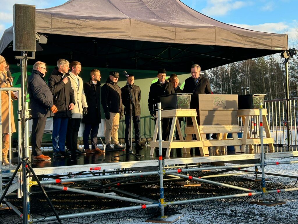 P2X Solutions Harjavalta green hydrogen plant  founding stone laying ceremony.